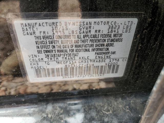 2015 Nissan Sentra S VIN: 3N1AB7AP1FY361547 Lot: 47917774