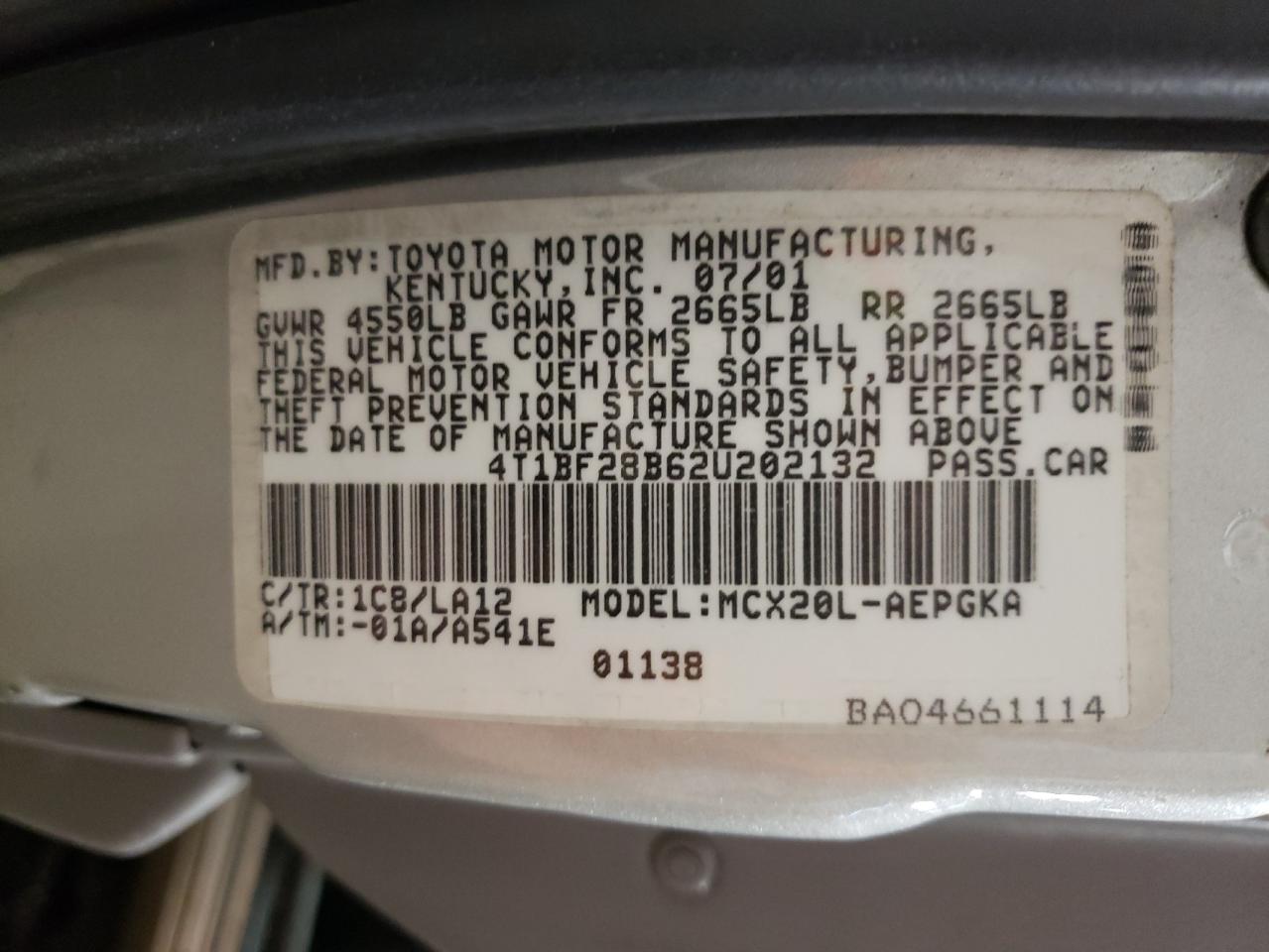 4T1BF28B62U202132 2002 Toyota Avalon Xl