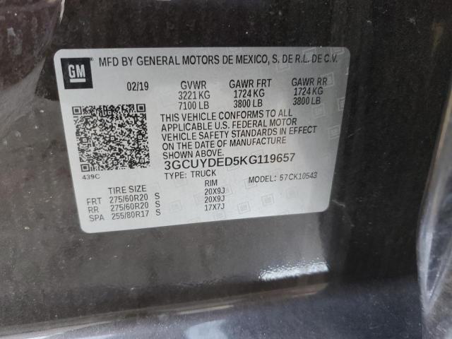 2019 CHEVROLET SILVERADO - 3GCUYDED5KG119657