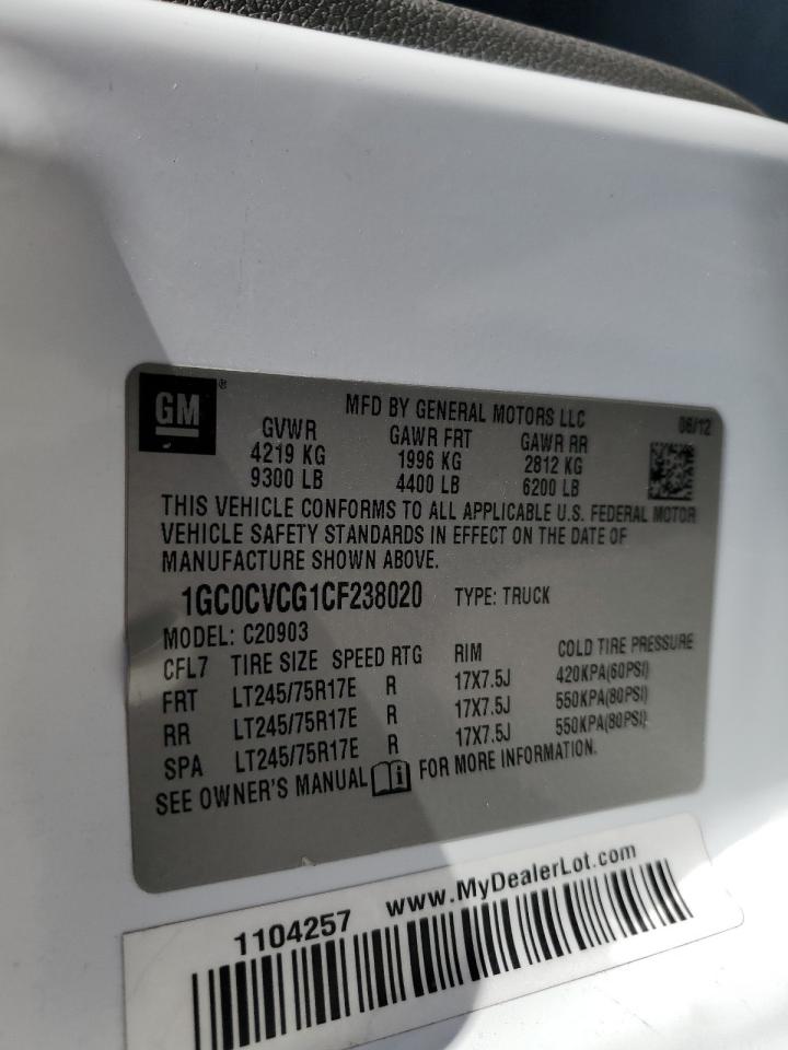 1GC0CVCG1CF238020 2012 Chevrolet Silverado C2500 Heavy Duty