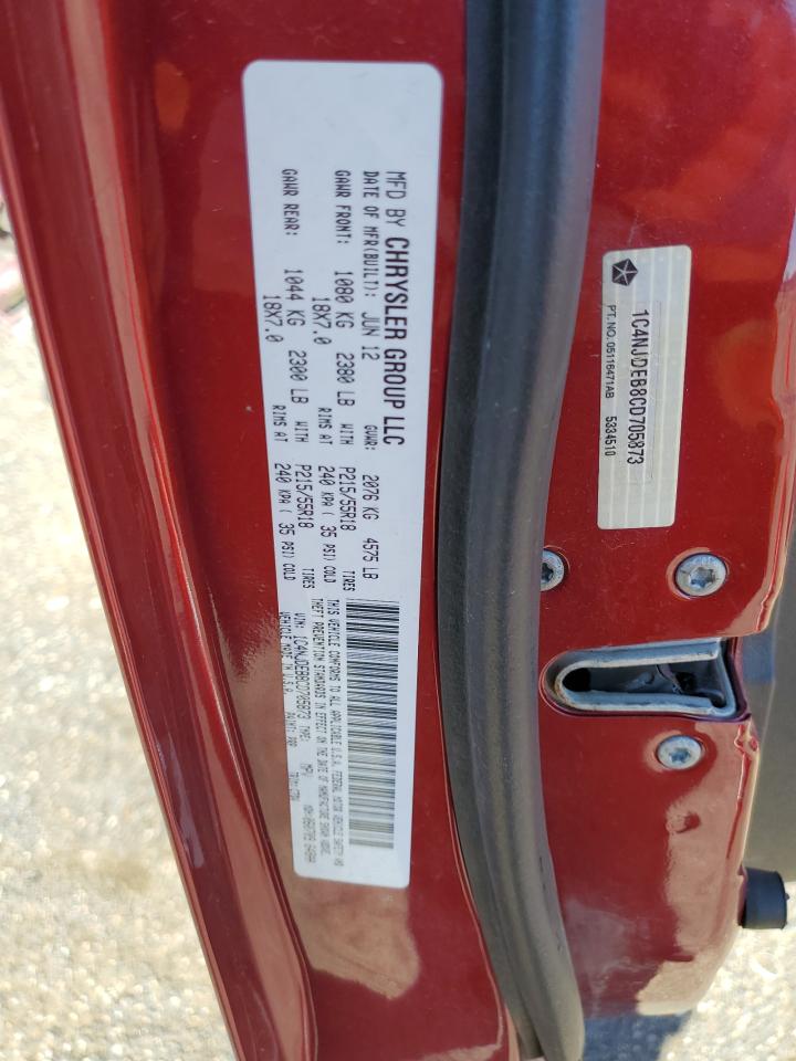 1C4NJDEB8CD705873 2012 Jeep Compass Latitude