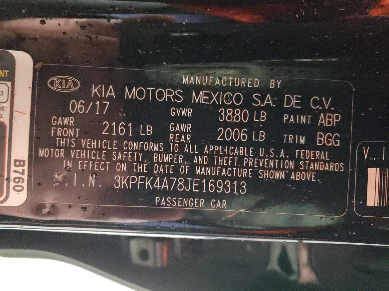 3KPFK4A78JE169313 2018 Kia Forte Lx