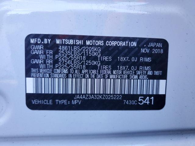 VIN JA4AZ3A32KZ025222 2019 MITSUBISHI OUTLANDER no.13