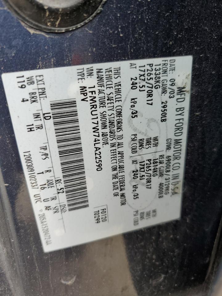 1fmru17w74la22590 1FMRU17W74LA22590 2004 Ford Expedition Eddie Bauer