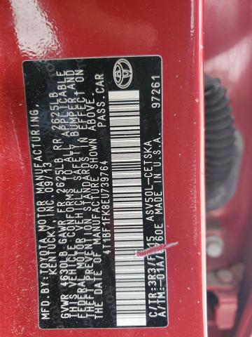 2014 Toyota Camry L VIN: 4T1BF1FK8EU739764 Lot: 45266294