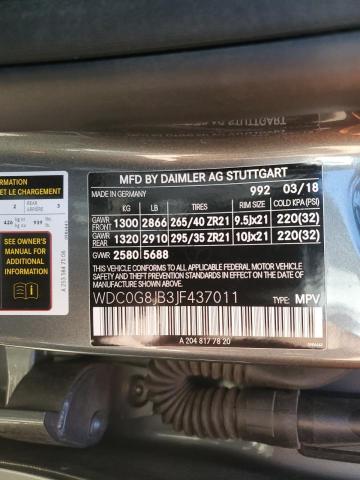 2018 MERCEDES-BENZ GLC 63 4MA - WDC0G8JB3JF437011