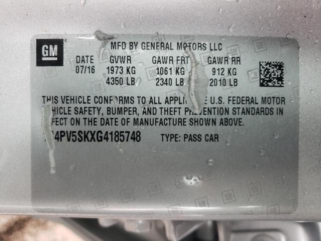 2016 BUICK VERANO 1SV - 1G4PV5SKXG4185748