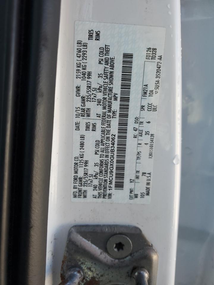 1FMCU9GX0GUB34062 2016 Ford Escape Se