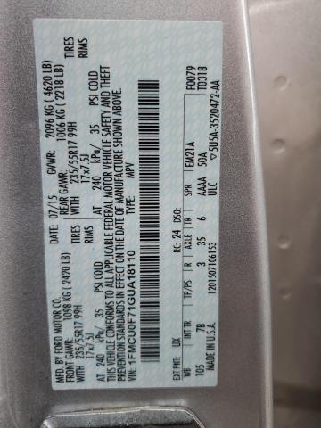 2016 FORD 1100 1FMCU0F71GUA18110