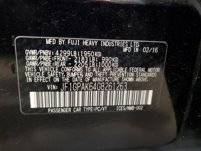 2016 SUBARU IMPREZA LI - JF1GPAK64G8261263