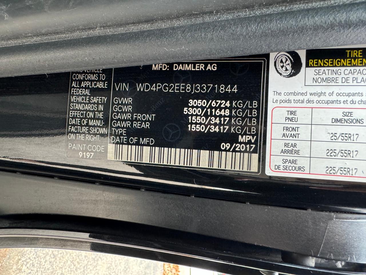 2018 Mercedes-Benz Metris vin: WD4PG2EE8J3371844
