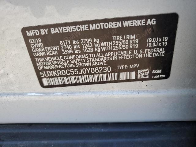 2018 BMW X5 XDRIVE3 - 5UXKR0C55J0Y06230