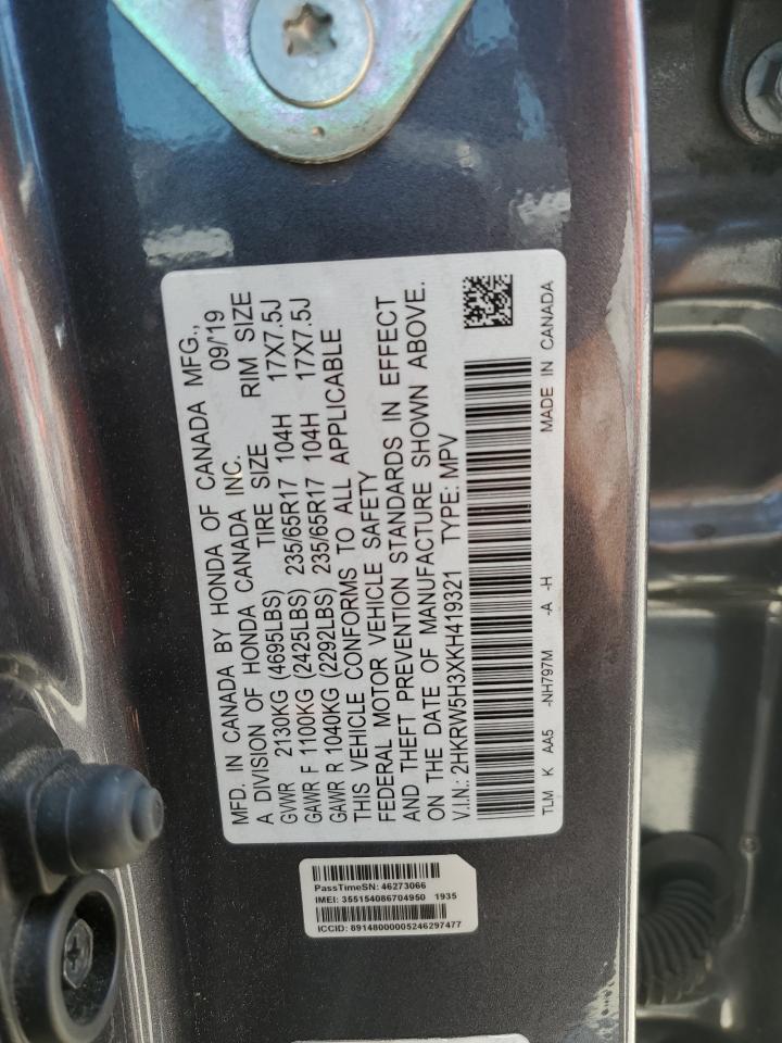 2HKRW5H3XKH419321 2019 Honda Cr-V Lx