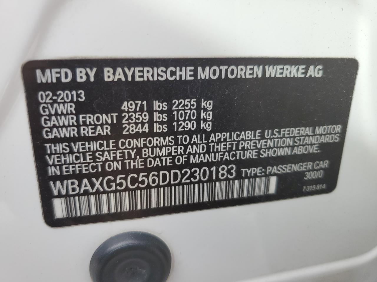 WBAXG5C56DD230183 2013 BMW 528 I