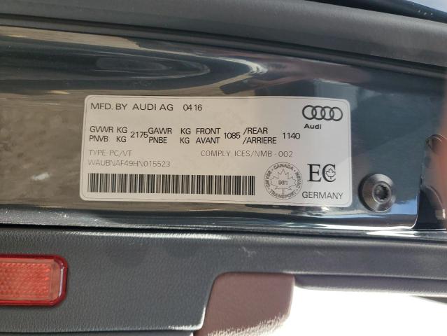 2017 AUDI A4 PROGRES - WAUBNAF49HN015523