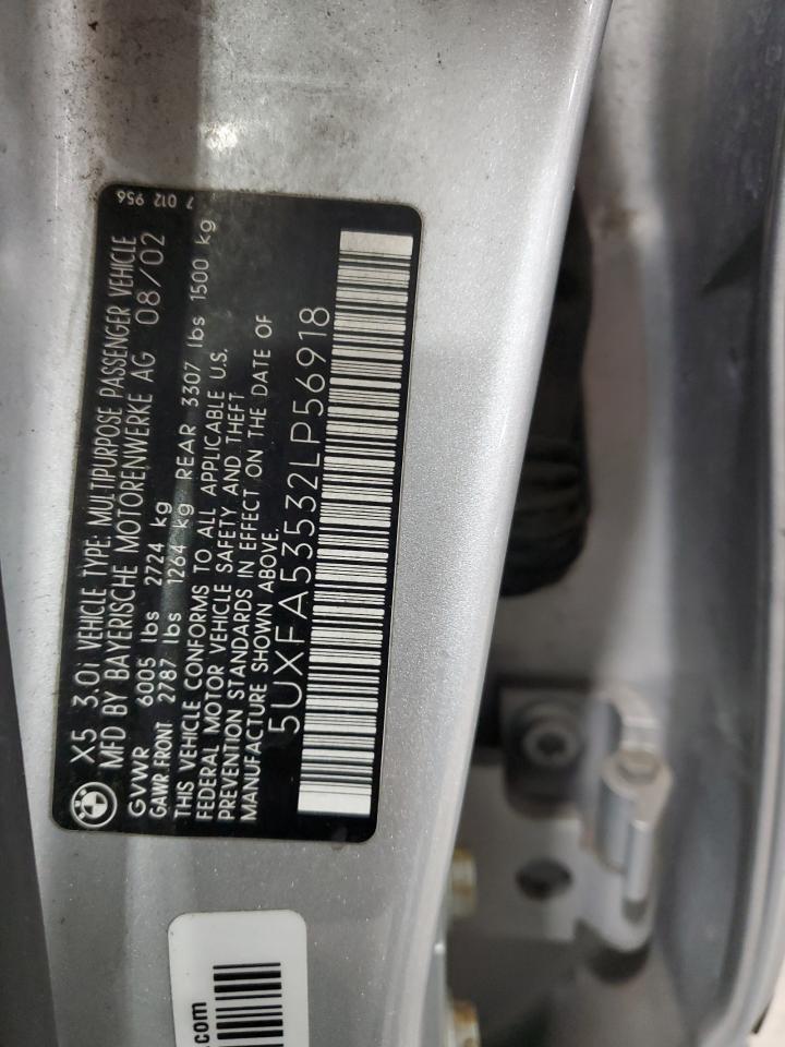 5UXFA53532LP56918 2002 BMW X5 3.0I