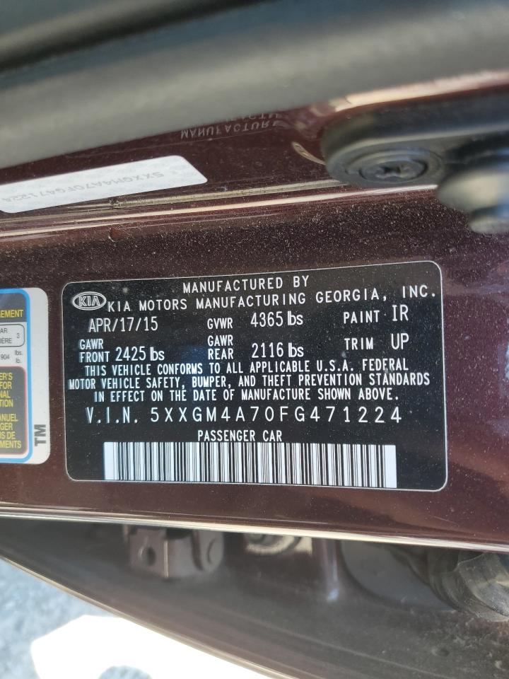 5XXGM4A70FG471224 2015 Kia Optima Lx