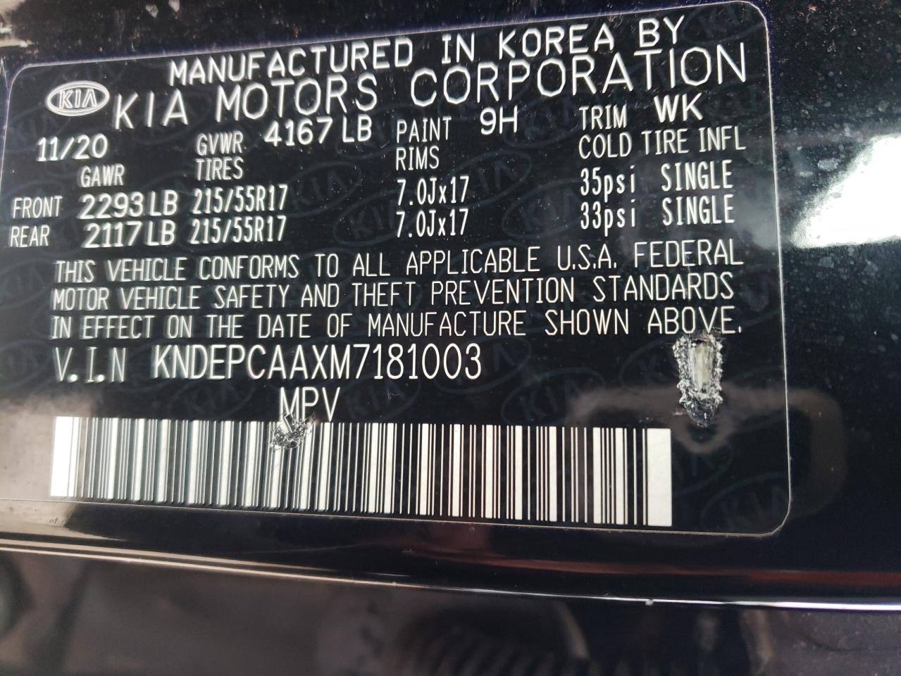 KNDEPCAAXM7181003 2021 Kia Seltos Lx