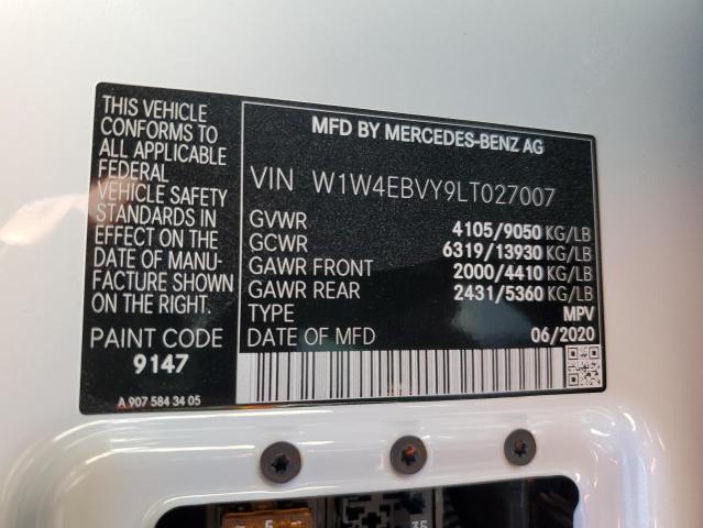 2020 Mercedes-Benz Sprinter 2500 VIN: W1W4EBVY9LT027007 Lot: 47879544