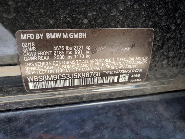 VIN WBS8M9C53J5K98768 2018 BMW M3 no.12