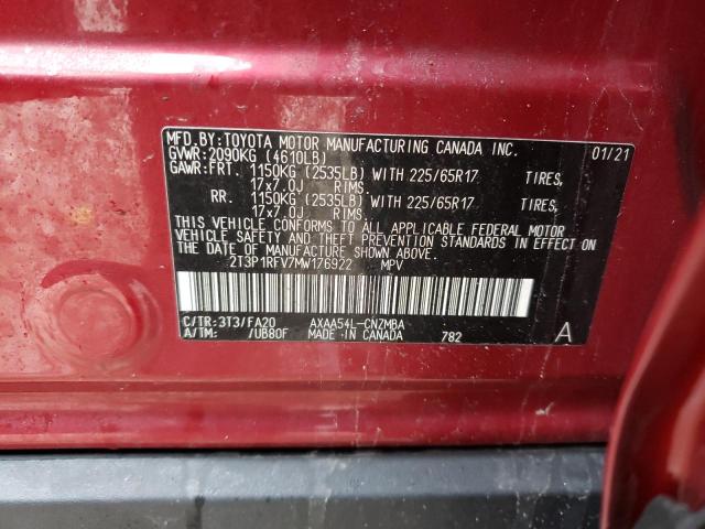 2021 TOYOTA RAV4 XLE - 2T3P1RFV7MW176922