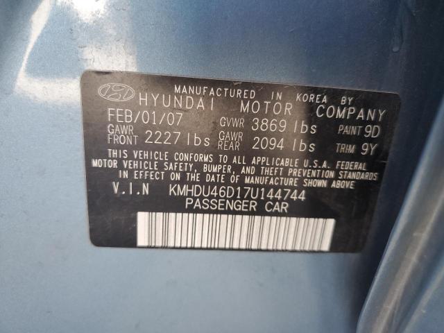 2007 Hyundai Elantra Gls VIN: KMHDU46D17U144744 Lot: 48383364