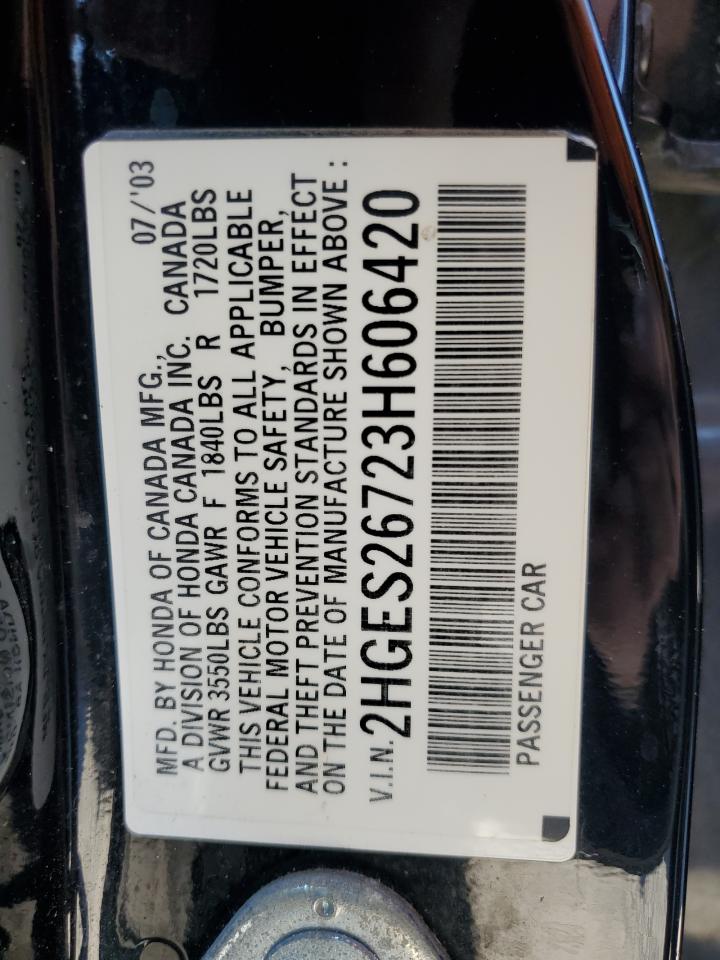 2HGES26723H606420 2003 Honda Civic Ex