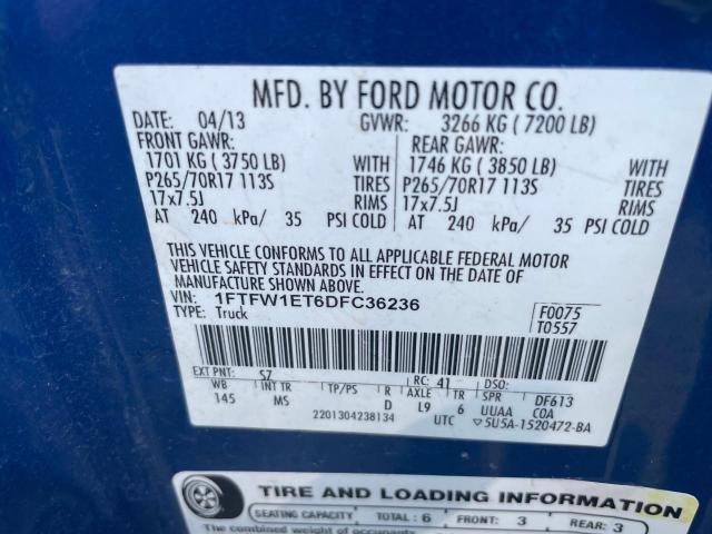 1FTFW1ET6DFC36236 | 2013 Ford f150 supercrew