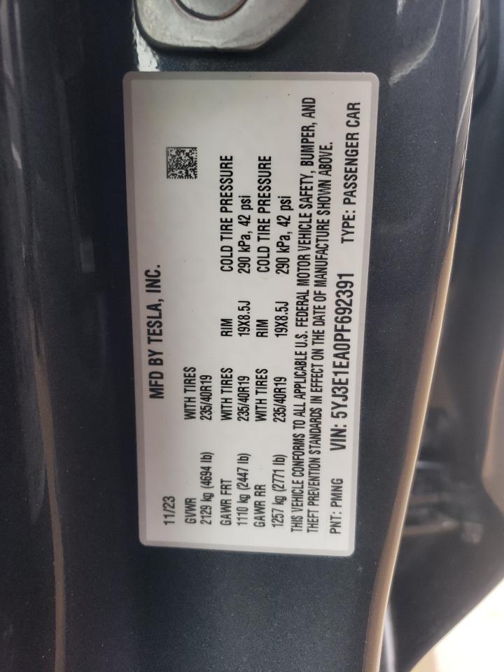 5YJ3E1EA0PF692391 2023 Tesla Model 3