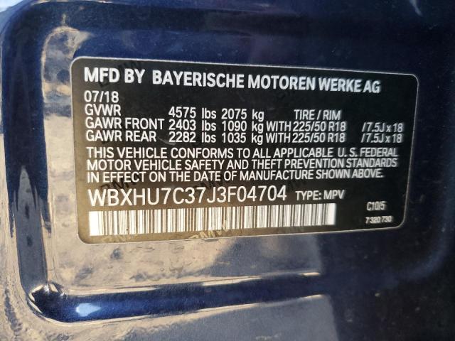 2018 BMW X1 Sdrive28I VIN: WBXHU7C37J3F04704 Lot: 46814804