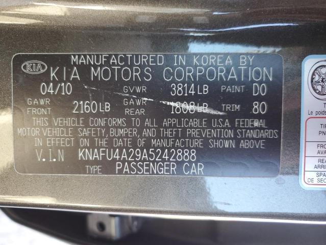 KNAFU4A29A5242888 2010 Kia Forte Ex