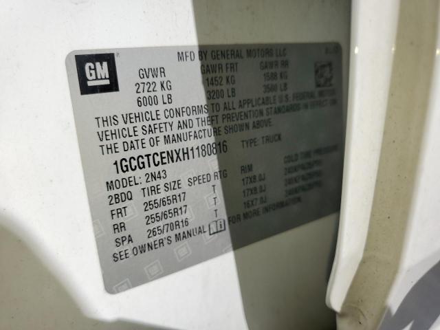 2017 CHEVROLET COLORADO L - 1GCGTCENXH1180816