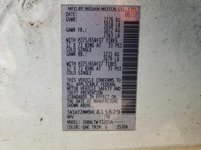 2017 Nissan Rogue S VIN: 5N1AT2MM9HC815629 Lot: 48443734