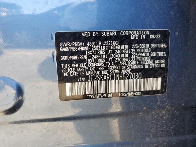 2022 Subaru Forester Touring VIN: JF2SKARC1NH527030 Lot: 47395194