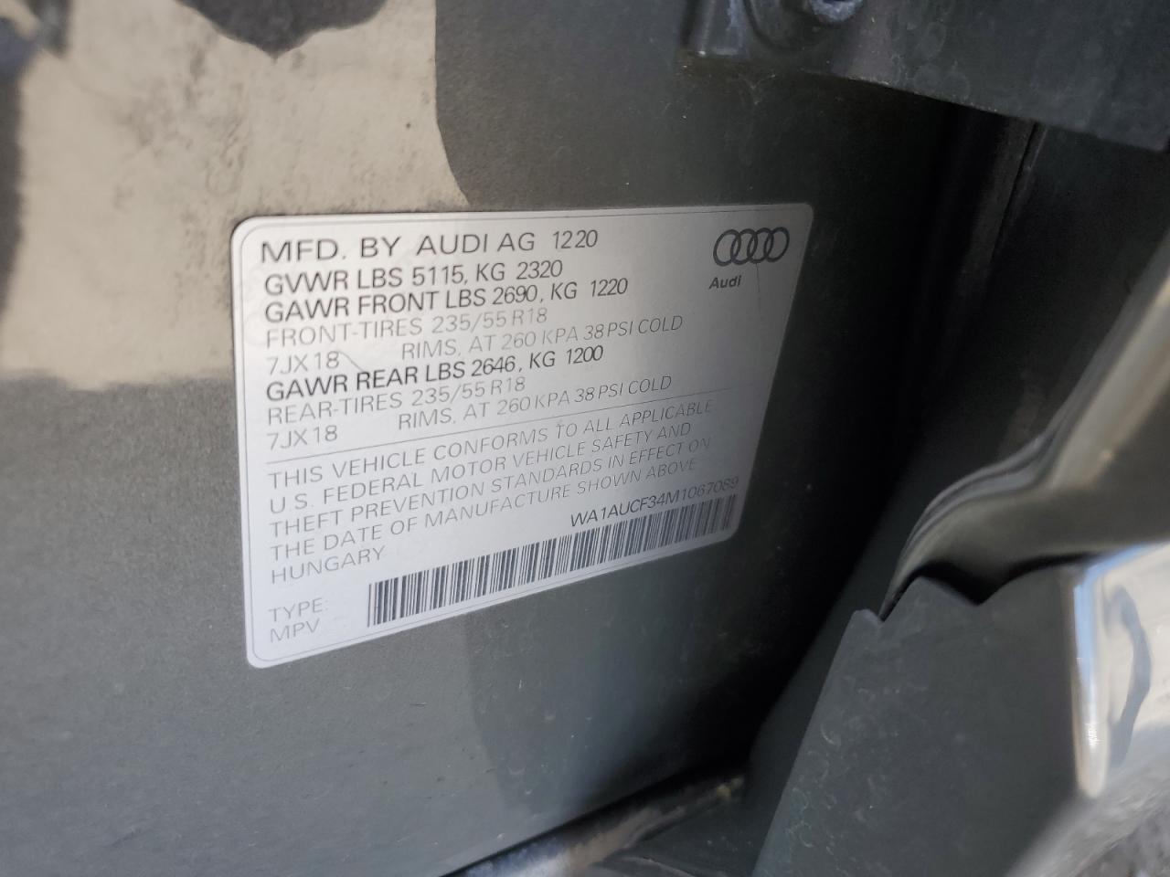 WA1AUCF34M1067089 2021 Audi Q3 Premium 40