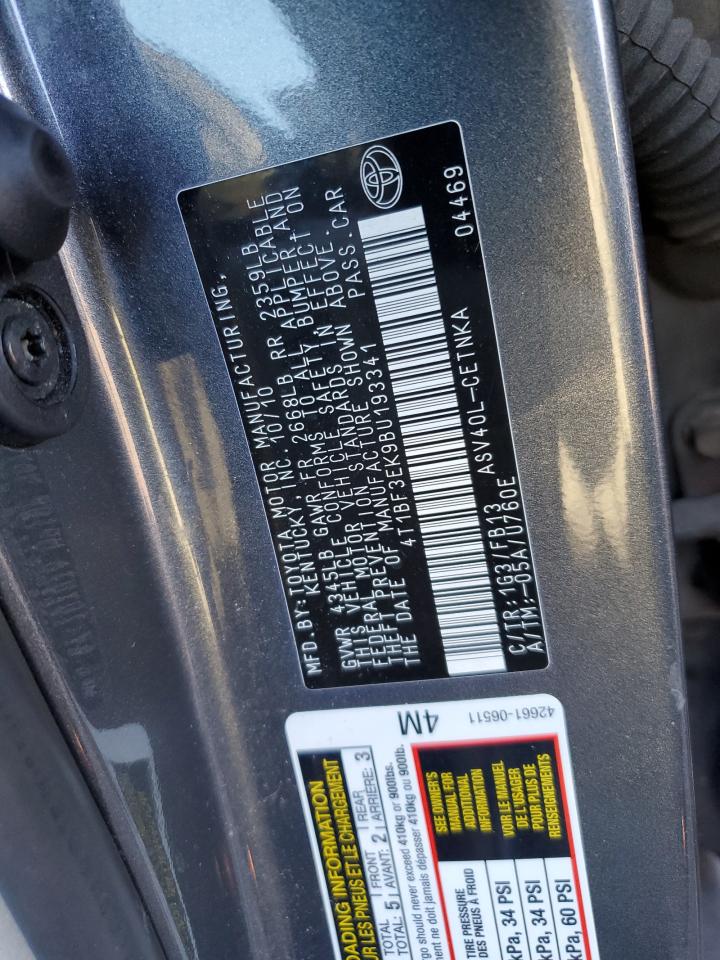 4T1BF3EK9BU193341 2011 Toyota Camry Base