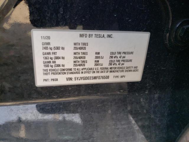 2021 TESLA MODEL Y - 5YJYGDEE5MF076508