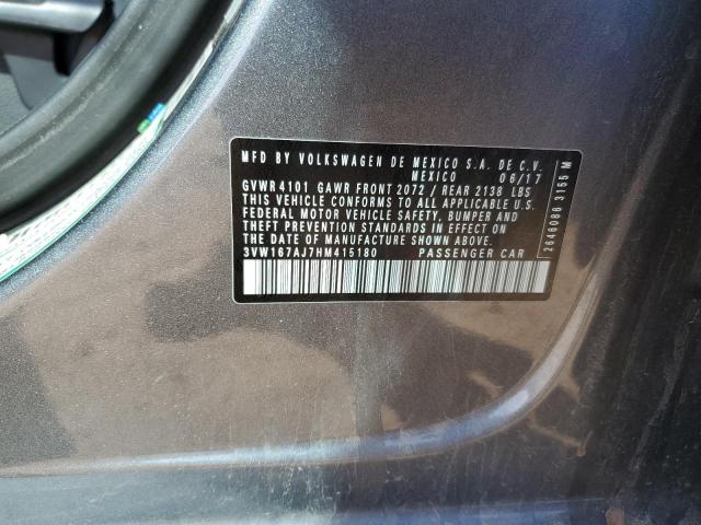 2017 Volkswagen Jetta S VIN: 3VW167AJ7HM415180 Lot: 47997444
