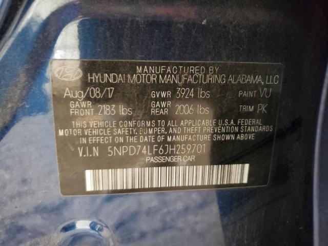 2018 HYUNDAI ELANTRA SE - 5NPD74LF6JH259701