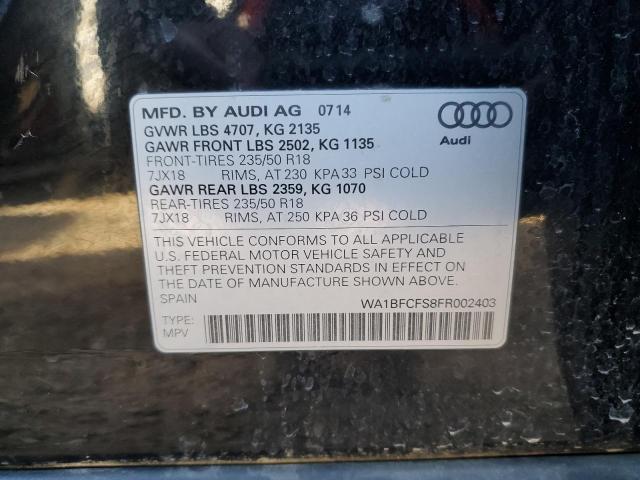 2015 Audi Q3 Premium Plus VIN: WA1BFCFS8FR002403 Lot: 45141434