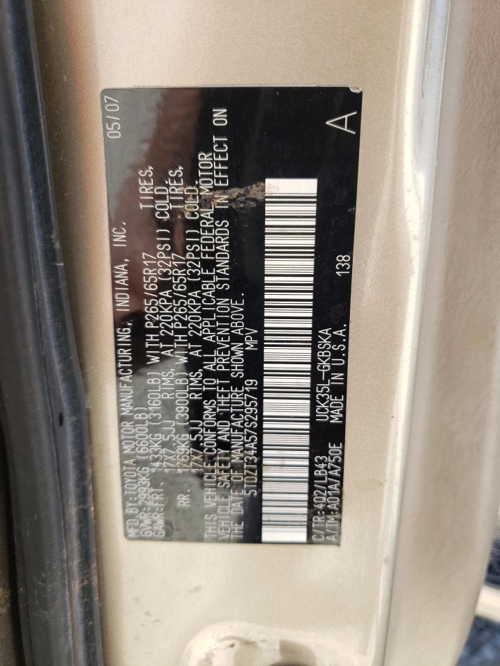 5TDZT34A57S295719 2007 Toyota Sequoia Sr5