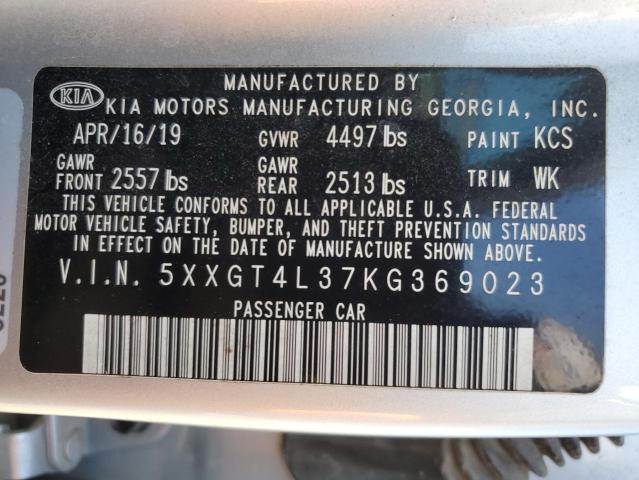 2019 Kia Optima Lx VIN: 5XXGT4L37KG369023 Lot: 46978474