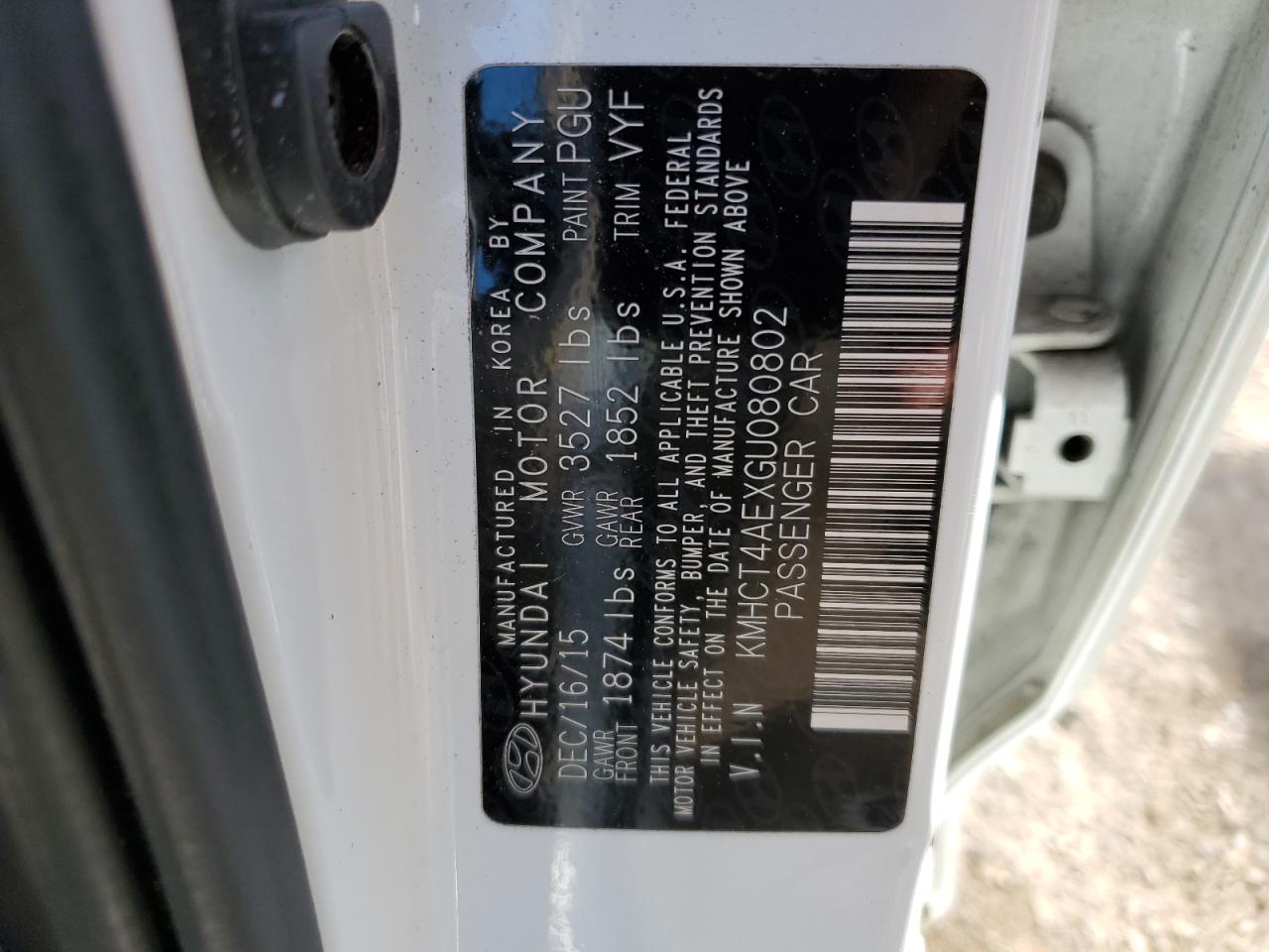 KMHCT4AEXGU080802 2016 Hyundai Accent Se