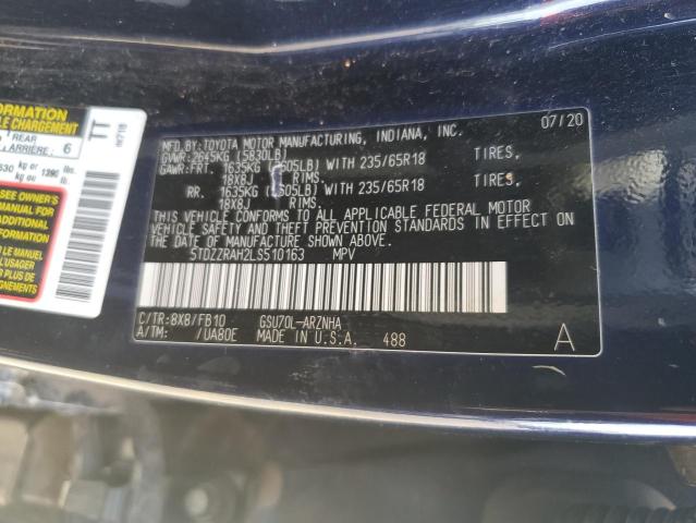 VIN 5TDZZRAH2LS510163 2020 Toyota Highlander, L no.13