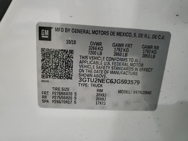 2018 GMC SIERRA K15 3GTU2NEC6JG593579  49023614