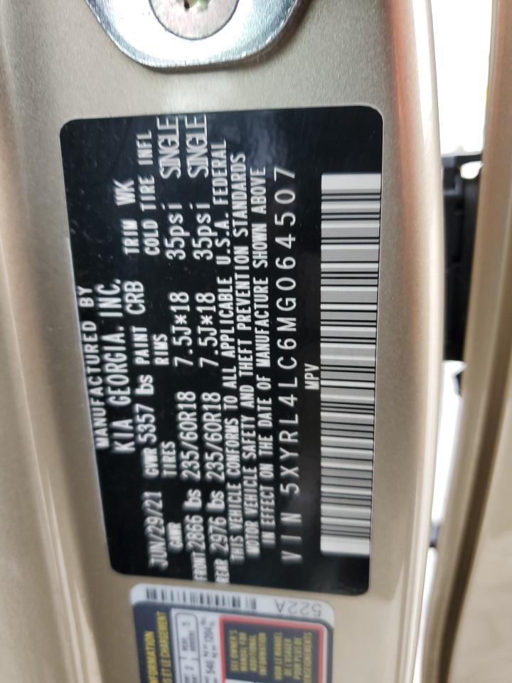 5XYRL4LC6MG064507 2021 Kia Sorento S