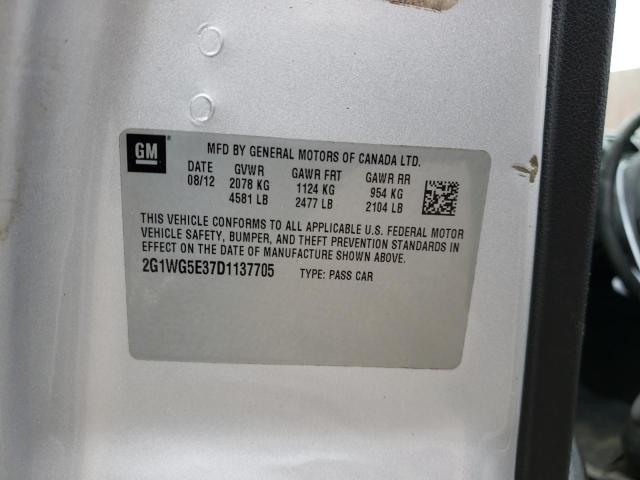 2013 Chevrolet Impala Lt VIN: 2G1WG5E37D1137705 Lot: 39244523