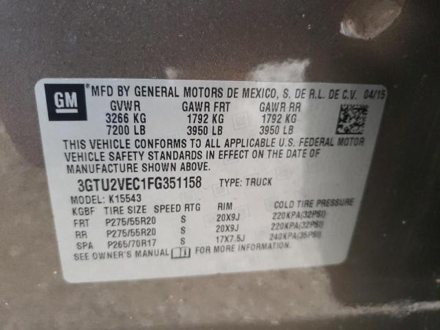 2015 GMC SIERRA 3GTU2VEC1FG351158