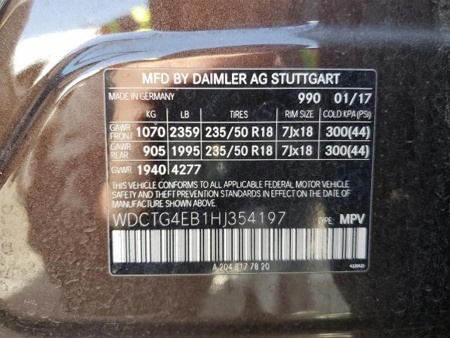 VIN WDCTG4EB1HJ354197 2017 Mercedes-Benz GLA-Class,... no.12