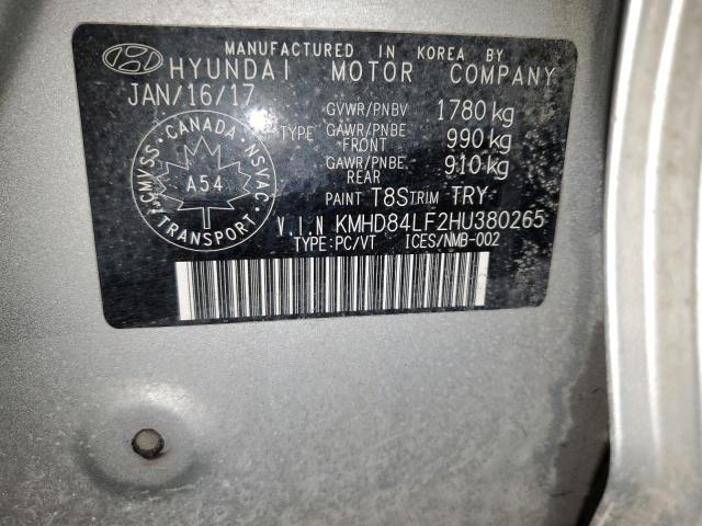 2017 HYUNDAI ELANTRA SE - KMHD84LF2HU380265